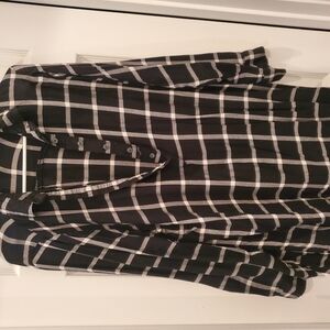 Old Navy Black and White Plaid Blouse